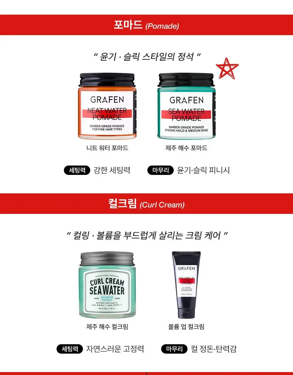[압도적1등]그라펜 해수 포마드 100g 단품/기획 상세페이지 12